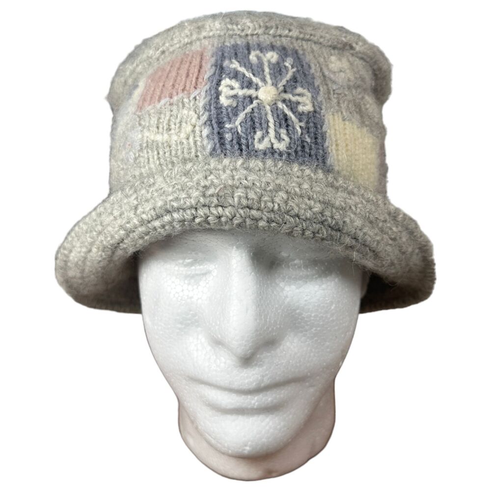 Neckworks Alpaca Blend Floral Knit Bucket Hat One Size